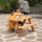Gardenised Wooden Kids Outdoor Picnic Table for Garden and Backyard, Stained QI004477 - alternate 10